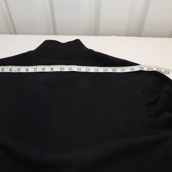 Saks Fifth Avenue Mens 100% Cotton Full Zip Sweater Size Medium Navy Mock Neck - Picture 6 of 8